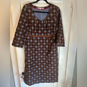 Blue and Brown Cord Boden Dress